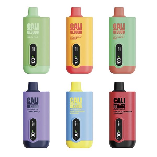 Cali UL8000 Disposable Vape – 18ml Pre-Filled, Rechargeable with Silicone Tip and Display for 8000 Puffs