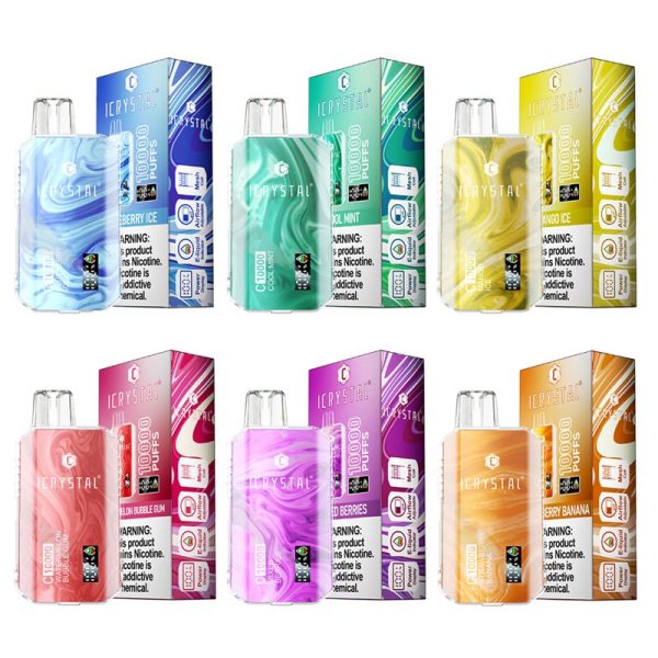 Icrystal C10000 Disposable Vape – Rechargeable 18ml Pre-Filled Mesh Coil Vape with Display Screen