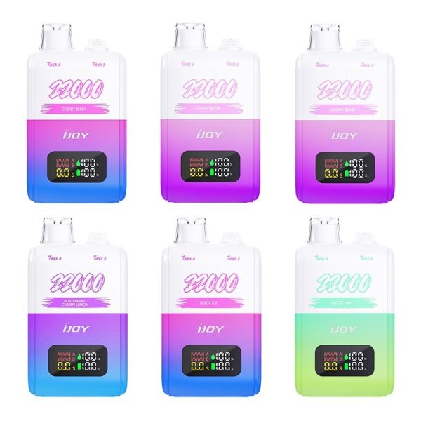 iJOY SD22000 Double Tank Disposable Vape Kit – 30ml Pre-Filled 5% Nic, Rechargeable 650mAh with Mesh Coil & Mega Screen