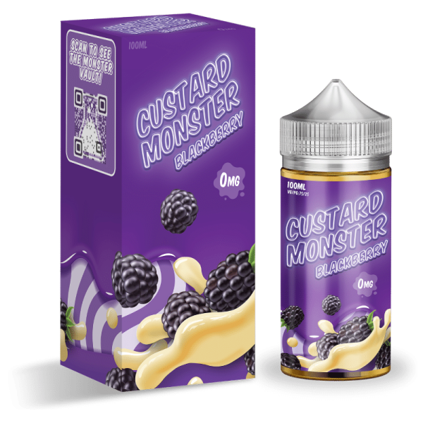 Jam Monster Blackberry Custard Vape Juice 100ml – Sweet and Sour Blackberry Custard E-Liquid