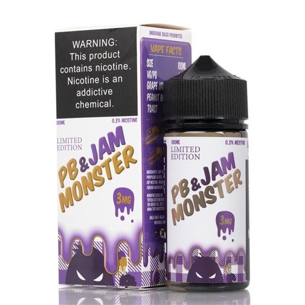 PB & Jam Monster Grape Peanut Butter Jam Vape Juice 100ml – Rich Grape Jam & Nutty Peanut Butter E-Liquid