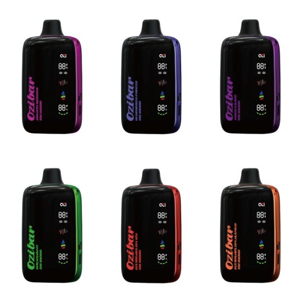 OZIBAR 18000 Disposable Vape Kit – 25ml Pre-Filled, Adjustable Output with Smart Display and Dual Mesh Coils