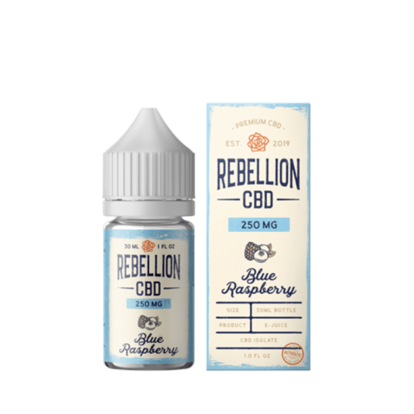 Rebellion CBD Blue Raspberry Isolate CBD Oil Tincture 30ml – 500mg CBD, THC-Free, Designed for Sub-ohm Vaping, cGMP Certified