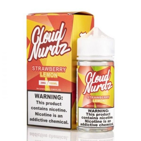 Cloud Nurdz Strawberry Lemon E-Juice 100ml – Zesty Sour Lemon and Fresh Strawberry Flavor Vape Juice