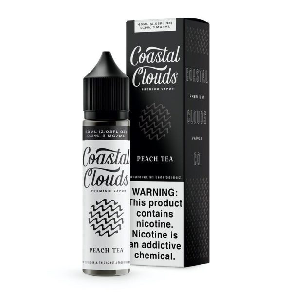 Coastal Clouds Peach Tea E-Juice 60ml – Ripe Peach and Fresh Brewed Tea Flavor Vape Juice