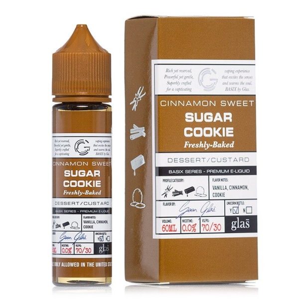 Glas Vapor Sugar Cookie – Basix Series E-Juice 60ml – Warm Glazed Cinnamon Sugar Cookie Flavor Vape Juice