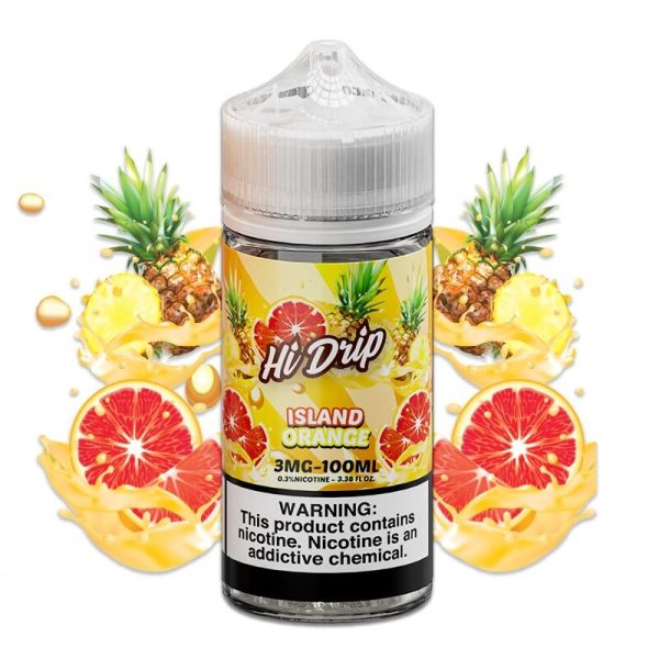 Hi Drip Island Orange E-Juice 100ml – Exotic Pineapple and Juicy Blood Orange Flavor Vape Juice