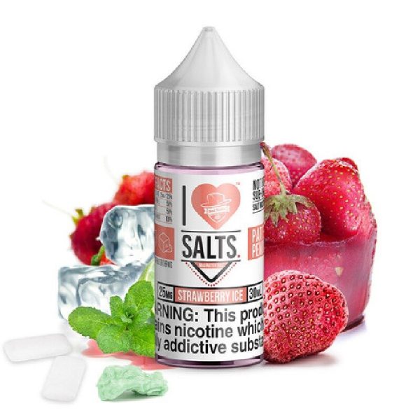 I Love Salts Strawberry Ice E-Juice 30ml – Sweet Strawberry Candy with a Cool Menthol Finish Vape Juice