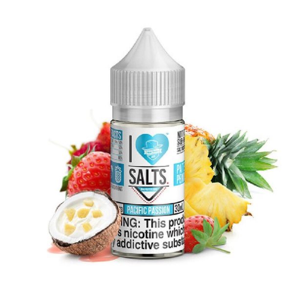 I Love Salts Blue Strawberry E-Juice 30ml – Tropical Blend of Coconut, Strawberry, and Pineapple Flavor Vape Juice