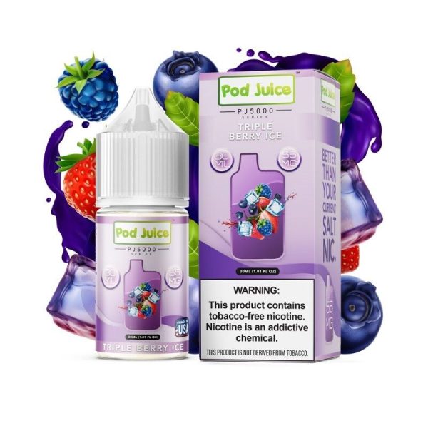 Pod Juice PJ5000 Triple Berry Ice Nic Salt Vape Juice 30ml