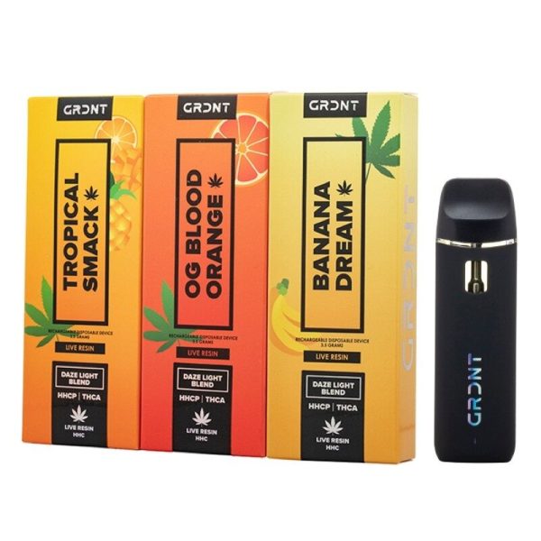 GRDNT Daze Light Blend Disposable Vape: 3.5G THC, Rechargeable, Lab-Tested – Exotic Fruit Flavors