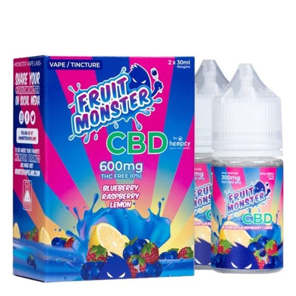 Fruit Monster Blueberry Raspberry Lemon CBD E-juice 60ml: Natural CBD Blend, THC-Free – Sweet and Tart with a Citrus Twist