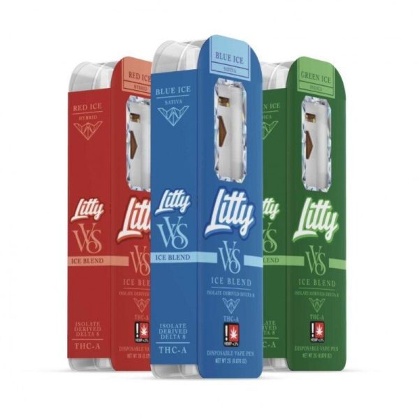 Litty VVS Ice Blend THC-A Disposable Vape – 2g High-Potency Blend, Rechargeable, Adjustable Airflow, Cool Mint Flavor