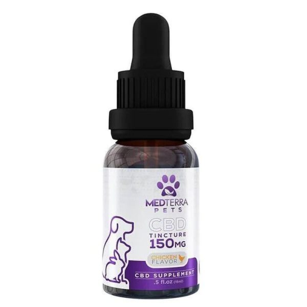 Medterra Chicken Flavor CBD Pet Tincture – Flexible Serving, THC-Free, Variety of Potencies, Made in USA, Ideal for Dogs & Cats