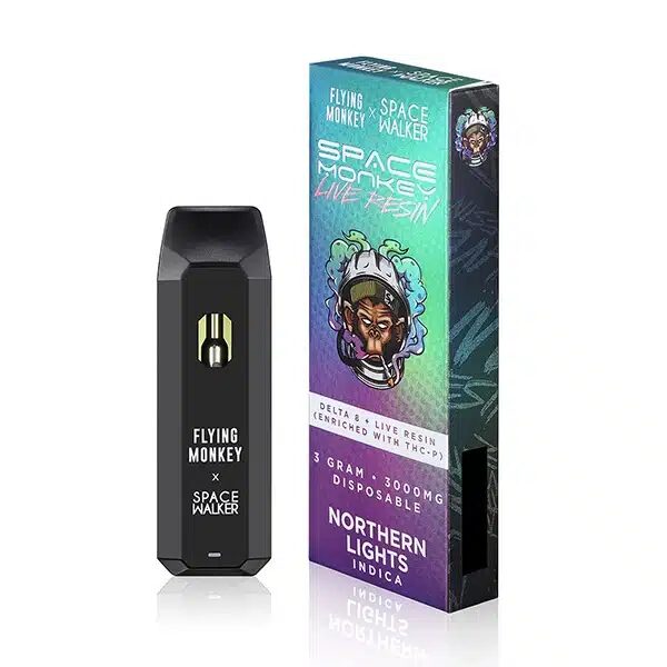 Space Walker x Flying Monkey 3g Northern Lights Indica Blend Live Resin Delta-8 + THCP Disposable